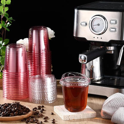 Ziliny 50 Sets Clear Plastic Coffee Cups - Image 2