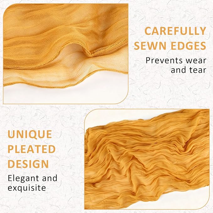 Cheesecloth Table Runner, 120 Inch 10 FT, 35x120 Inches Boho Rustic Cheesecloth - Image 4