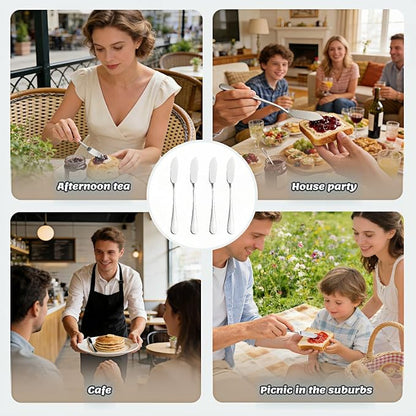 Stainless Steel Butter Knife Set, Mirror Polished, 5.83 Inch, Dishwasher Safe - Image 6