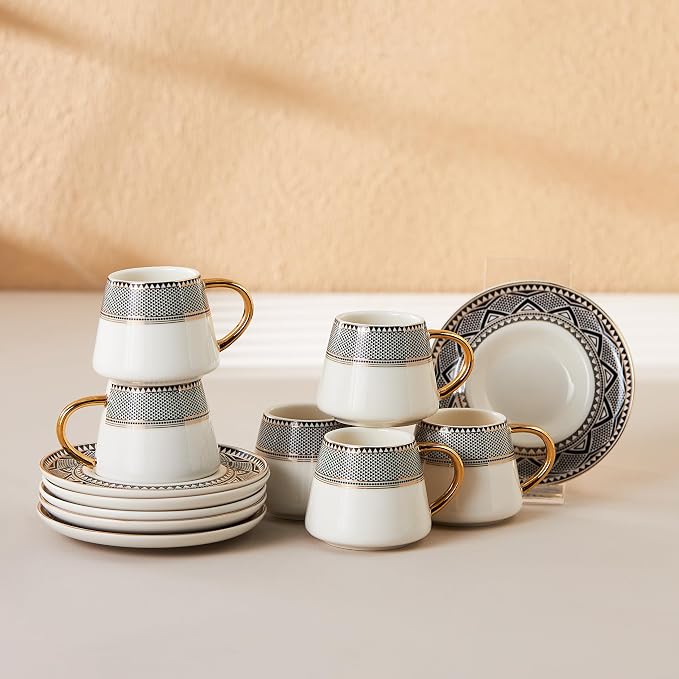 KARACA Globe Turkish Coffee Cup Set of 6, 2.7 oz, Small Espresso Cups - Image 10