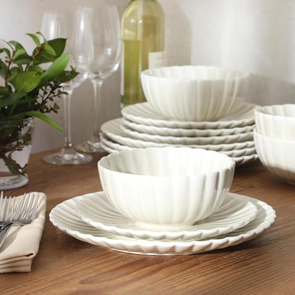 Gibson Elite Peach Orchard 12-Piece New Bone China Dinnerware Set Service - Image 6