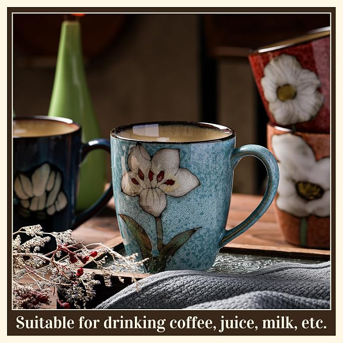 Maxdot 12oz Ceramic Coffee Mugs, Glazing Process Coffee Cup - Image 3