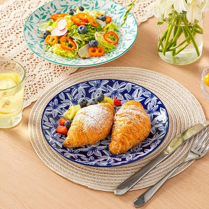 vancasso 8.25" Vintage Ceramic Salad Plates Set of 6, Muted | Microwave - Image 6
