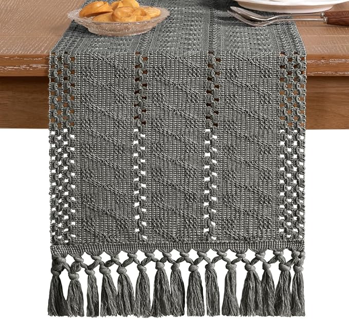 Boho Table Runner Summer Farmhouse Rustic Dining Dresser Scarf Home Decor | - Image 5