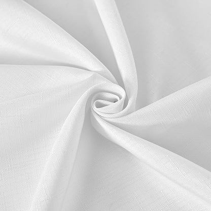 Fitable Linen Textured Tablecloths 2 Pack, Faux Burlap Rectangle Table Clothes for 6 Foot Tables, Rustic Table Covers for Buffet, Banquet, Kitchen Dining, Party, Farmhouse (White, 54 x 108 Inch)