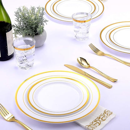 FOCUSLINE 175 Count Gold Dinnerware Set - Image 6