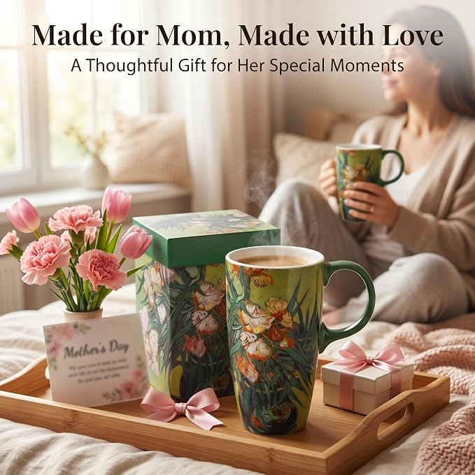Topadorn 17oz Van Gogh Oleanders Ceramic Coffee Mug - Image 9