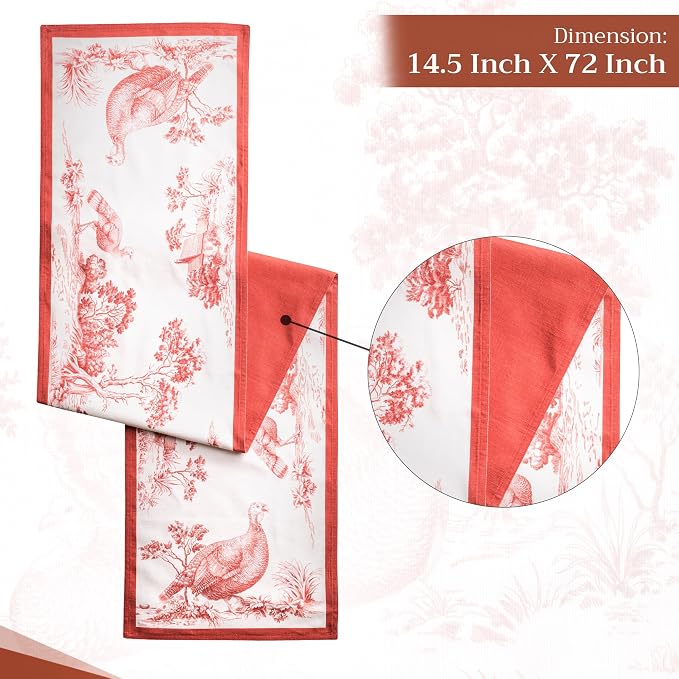 Maison d' Hermine Table Runner 100% Cotton 14.50" x 72" | Table Runners 72 - Image 4