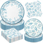 180Pcs Blue Seashell Starfish Coral Plates and Napkins Set, Serves 60 | by Osonm