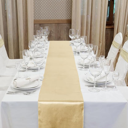 Aneco 4 Pack Satin Table Runner 12 x 108Inch Long Bright Silk and Smooth Fabric - Image 4