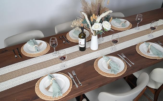 Placemats Set of 4, Natural Round Placemats - Image 2
