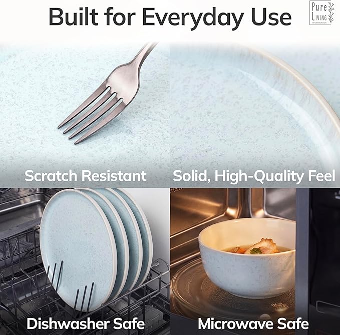 12 Piece Stoneware Dinnerware Set - Image 4