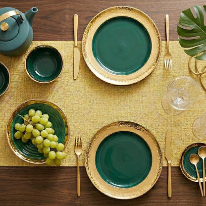 Q&J Fabric Co. Linen-Textured Table Runner 1 Pack 13x36 Inch Gold | Polyester - Image 4