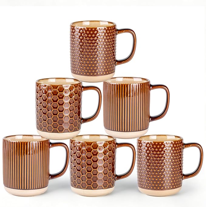 GBhome Coffee Mugs Set of 6, 16 oz Coffee Cups by GBhome