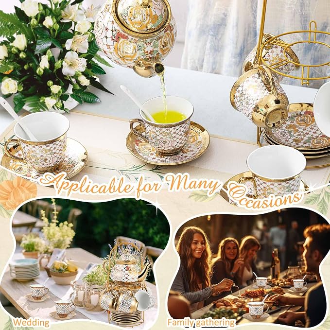 Zhehao 20 Pcs Porcelain Tea Set - Image 3