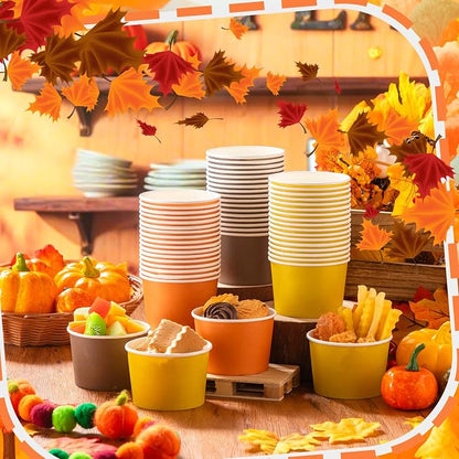 Jingmore Paper Ice Cream Cups 9oz Colored Disposable Dessert Bowls - Image 7