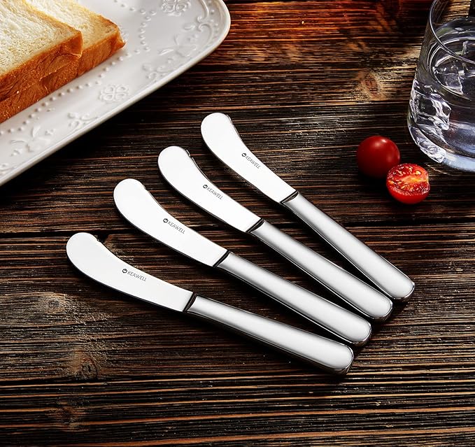 Premium Louise 4-Piece 6.7-Inch Stainless Steel Butter Knives | Butter Spreaders - Image 5