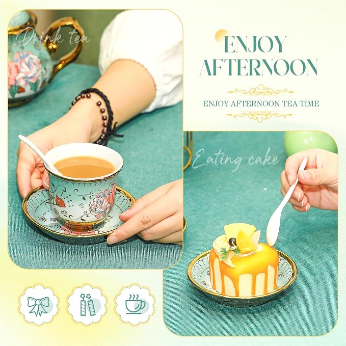 20 Pcs Porcelain Tea Set for Adults - Image 7