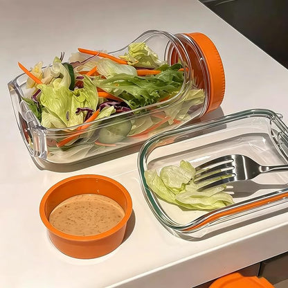 35oz Side Opening Mason Salad Jar | 1000ml Leakproof Portable Salad Container - Image 5