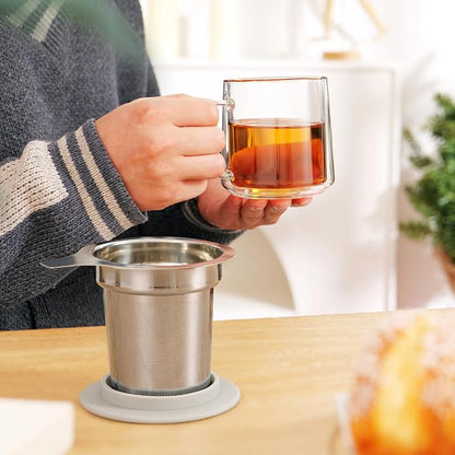 CNGLASS 12oz Double Walled Glass Tea Cup - Image 6