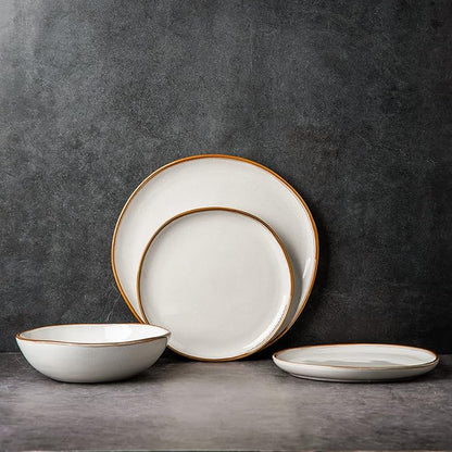 AmorArc Ceramic Cereal Bowls Set of 6, 24 oz Handmade Stoneware Bowls Set for Cereal Soup Salad Bread, Stylish Kitchen Bowls for Meal, Dishwasher & Microwave Safe, Reactive-Pearl White
