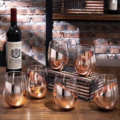 MyGift Stemless Wine Glasses Set of 6 - Image 2