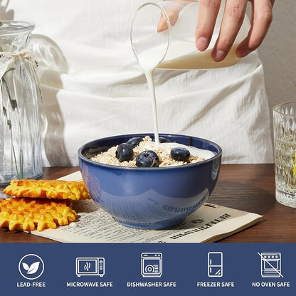 5.5" Cereal Bowls & Dessert Bowls Set of 6-22 Oz Small Bowls - Image 3