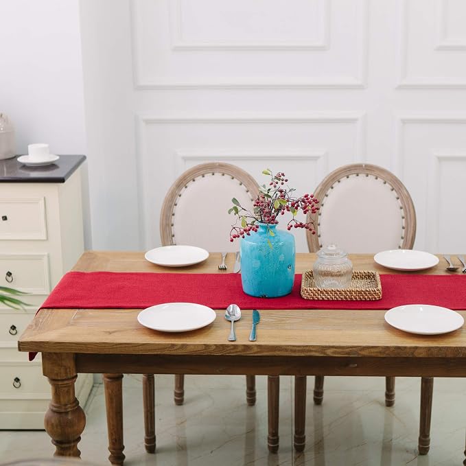 Soft Caddice Faux Linen 2 Side Table Runner, eco-Friendly Fabric Handcrafted - Image 3