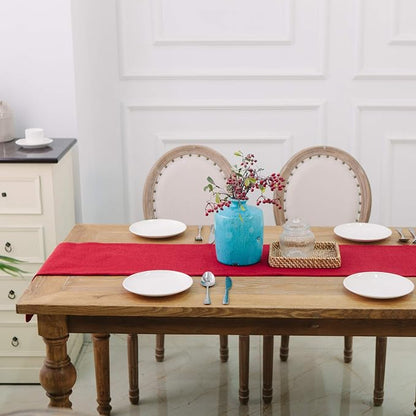 Soft Caddice Faux Linen 2 Side Table Runner, eco-Friendly Fabric Handcrafted - Image 3