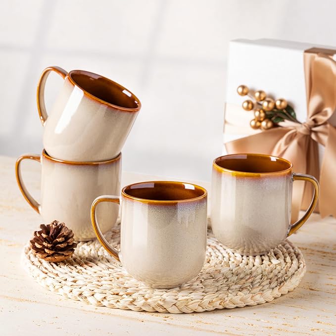 LERATIO Ceramic Coffee Mugs Set of 6, 12oz Handmade Coffee Mugs Set | Large - Image 5