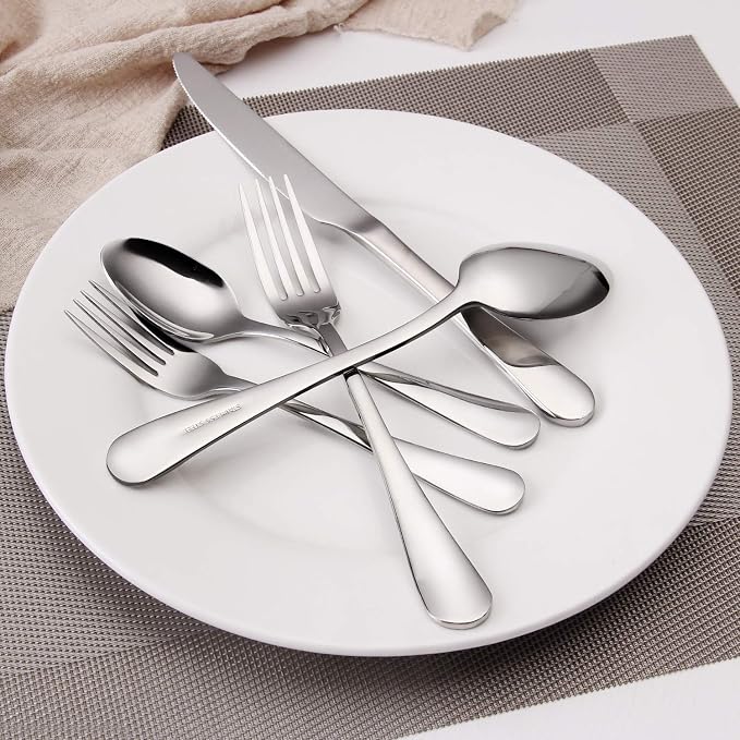 Silverware Set, SHARECOOK 20-Piece Stainless Steel Flatware Set, Kitchen - Image 6