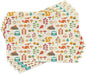 Ambesonne Cartoon Place Mats Set of 4, Autumn Pattern Owl Fox Squirrel Birds Animal Leaves Print, Washable Fabric Placemats for Dining Table, Standard Size, Cream Orange