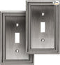 Henne Bery Sunken Pearls Heavy Duty Decorative Wall Plate Switch Plate Outlet Cover (Single Toggle, 2 Pack, Heirloom Silver)