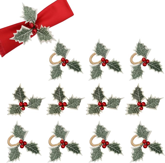 wonlex Farmhouse Napkin Ring Buckle Set of 12, Natural Rustic Serviette Buckles by wonlex