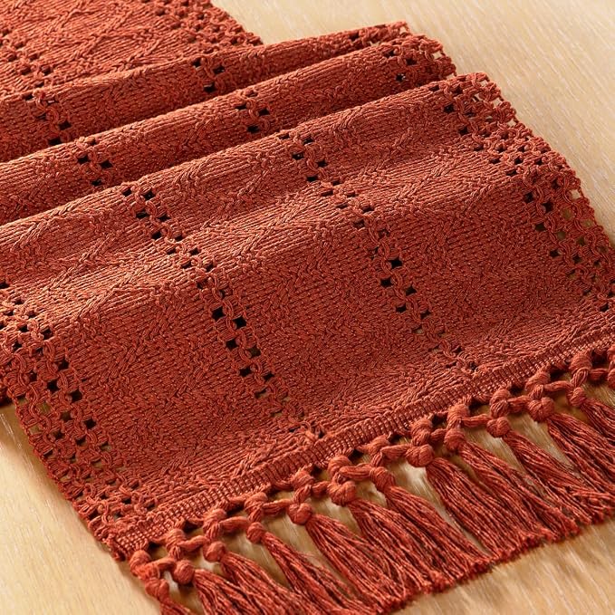 Boho Table Runner Summer Farmhouse Rustic Dining Dresser Scarf Home Decor | - Image 2