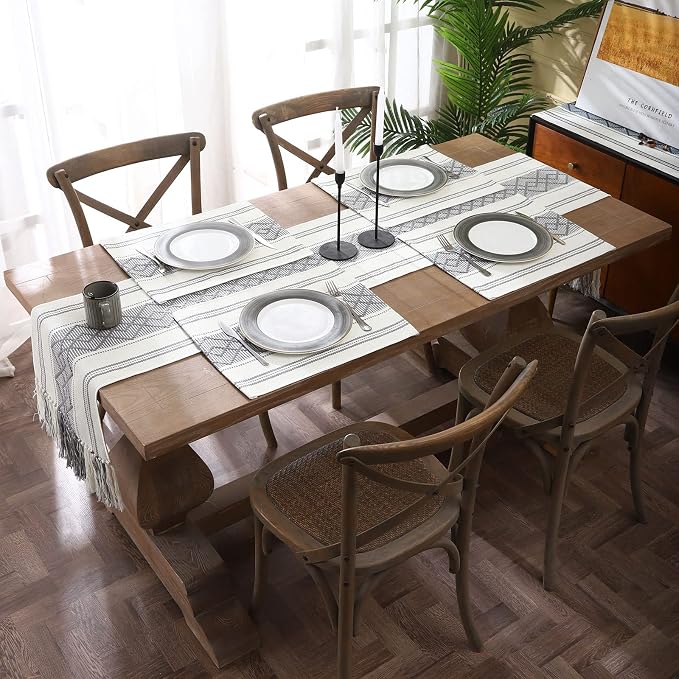 Woven Table Runner Farmhouse Style, Boho Table Runner 72 inches Long - Image 6