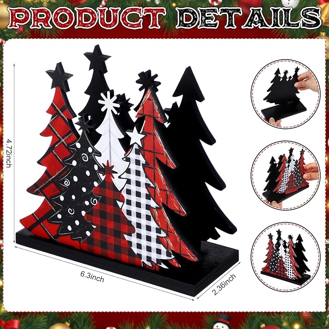 Buffalo Check Christmas Tree Napkin Holder - Image 2