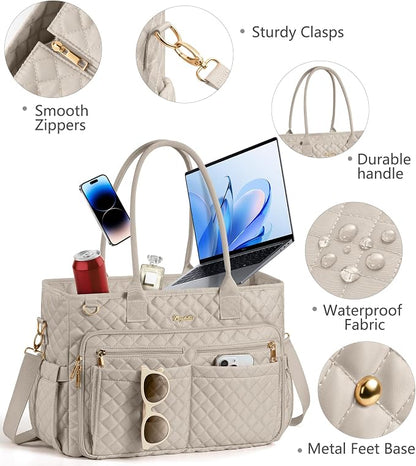 Bagstellar Teacher Tote Bag for Women, 15.6" Laptop Work Tote Computer Bag | - Image 7