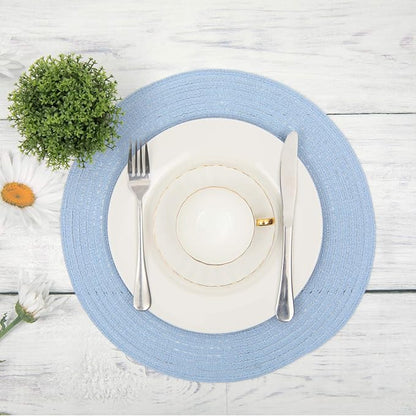 SHACOS Round Braided Placemats Set of 6 Round Table Mats - Image 5