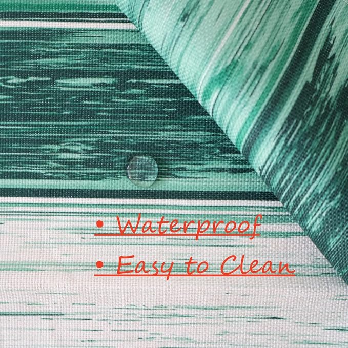 OYIMUA Green Striped Vintage Spring Table Runner, Rustic Farmhouse Style - Image 5