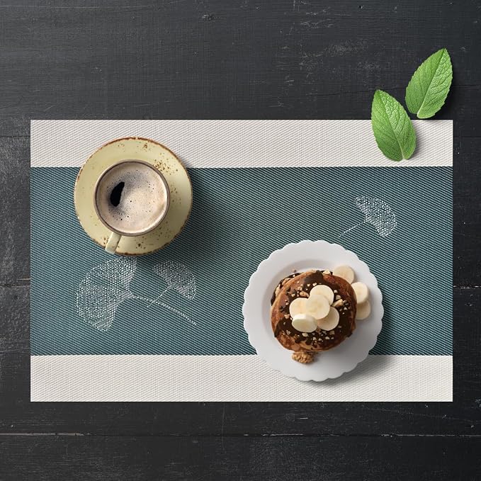 PIGCHCY Ginkgo Placemats Set of 4, Non-Slip Placemats Easy to Wipe Clean - Image 6