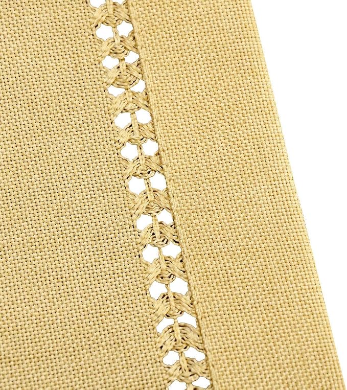 Grelucgo Handcrafted Solid Color Dining Table Runner, Double-Hemstitched - Image 2