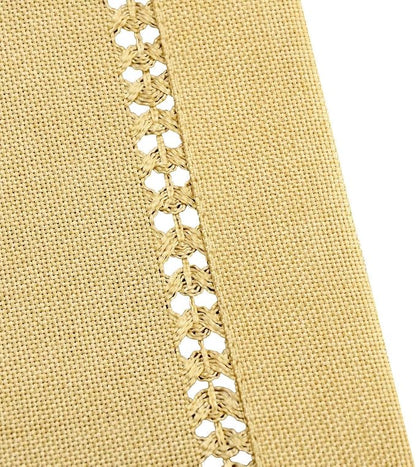 Grelucgo Handcrafted Solid Color Dining Table Runner, Double-Hemstitched - Image 2