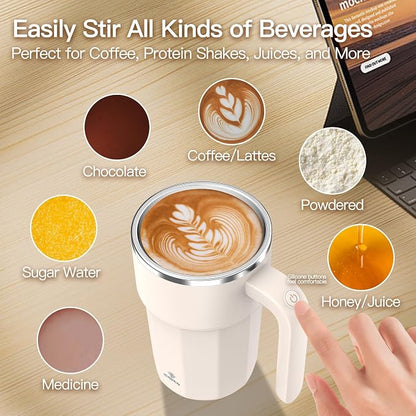 Self Stirring Coffee Mug, 12oz Rechargeable Magnetic Mixing Cup, 316 Stainless - Image 5