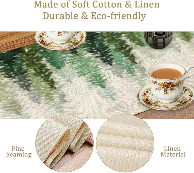Forest Pine Trees Table Runner, Woodland Tabletop Scarf Home Kitchen Holiday - Image 5