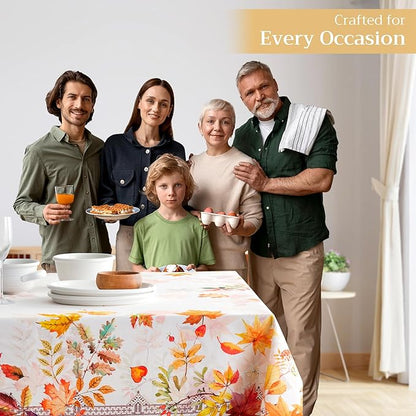 Maison d' Hermine Table Cloth Rectangle Table 100% Cotton 60 x 108 Inches Fall Tablecloth Reusable Everyday Use for Thanksgiving Christmas Decorations Dining Farmhouse Party (Amarante)
