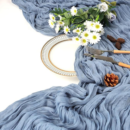 12 Pack Dusty Blue Cheesecloth Table Runner 35 x 120 Inch | Boho Gauze Cheese - Image 7
