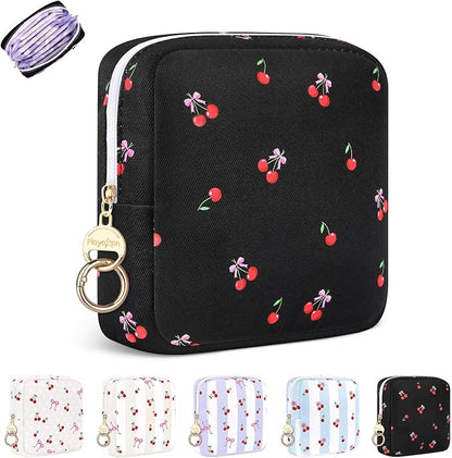 Period Bag for Teen Girls, Canvas Sanitary Napkin Storage Bag by PlaytotheExtreme