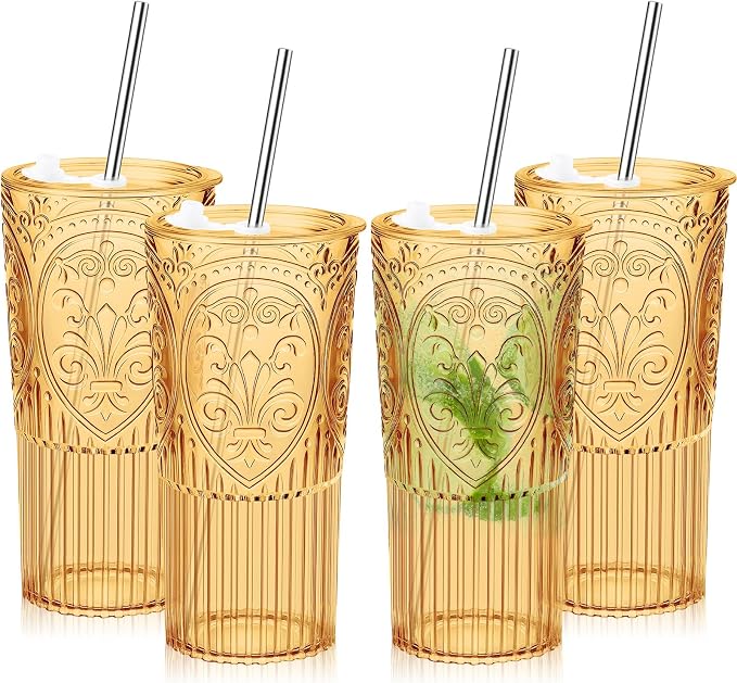 4 Set 20oz Vintage Plastic Tumbler by Unknown