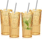 4 Set 20oz Vintage Plastic Tumbler by Unknown